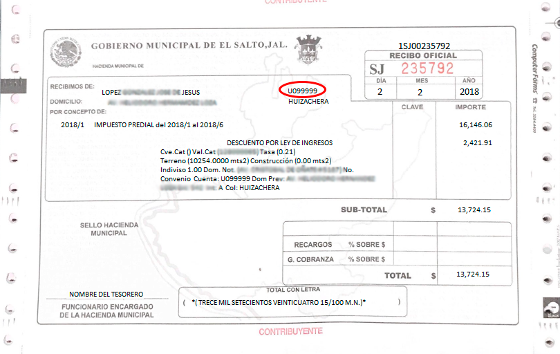 recibo pago predial